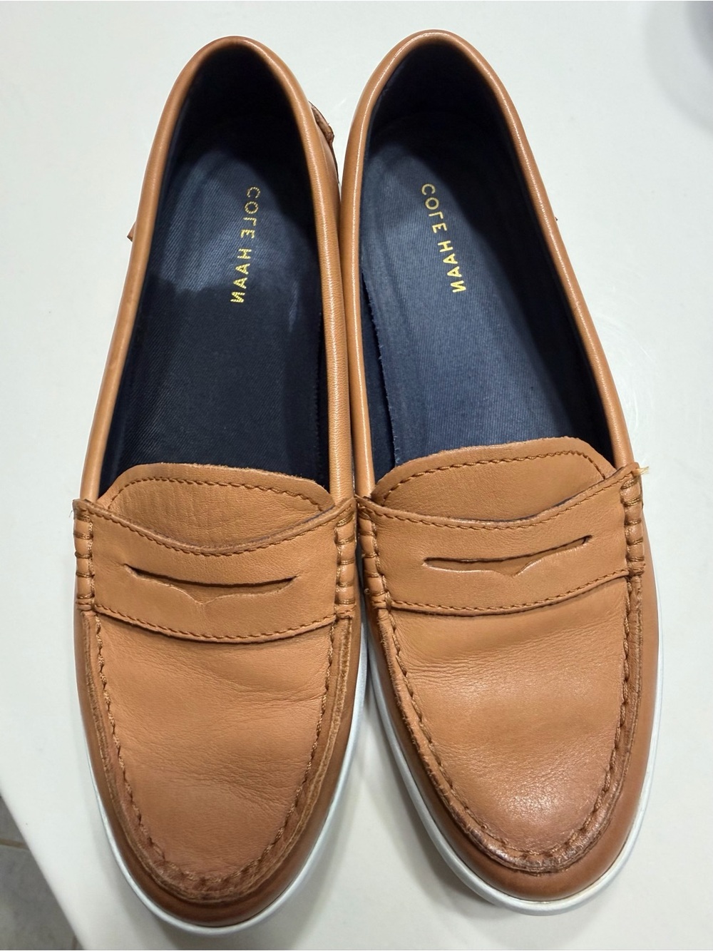 Cole Haan Women’s Tan Leather Penny Loafers